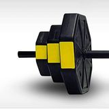Tan Spor 100 Kg DÜZ BAR (150 cm) + Z BAR (120 cm) Dambıl Ağırlık Halter FULL SET Sarı Kapaklı