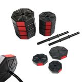 Tan Spor 100 Kg DÜZ BAR (150 cm) + Z BAR (120 cm ) Dambıl Halter FULL Set Kırmızı Kapaklı