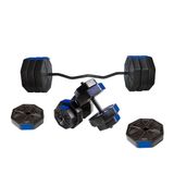 Tan Spor 100 Kg Z BARLI Dambıl Dumbell Ağırlık Halter Vücut Geliştirme Seti Mavi Kapaklı
