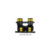 Tan Spor 30 Kg Dambıl Dumbell Halter Ağırlık Fitness KISA BAR SETİ (Sarı Kapaklı)