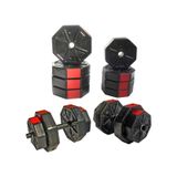 Tan Spor 30 KG Dambıl Halter Ağırlık Fitness Düz Bar Seti Kırmızı Kapaklı 150 CM