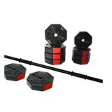 Tan Spor 30 Kg Düz Bar 150 cm ve Dambıl HALTER SETİ (KIRMIZI KAPAKLI)