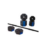 Tan Spor 40 Kg DÜZ Barlı (150 cm) Dambıl - Dumbell - Ağırlık - Halter Set Mavi Kapaklı