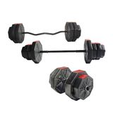 Tan Spor 50 Kg (150 cm) DÜZ BAR + Z BAR Dambıl Dumbell Ağırlık Halter FULL SET Kırmızı Kapaklı