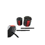 Tan Spor 50 Kg (150 cm) DÜZ BARLI Dambıl - Ağırlık - Halter – Vücut Geliştirme Seti KIRMIZI Kapaklı
