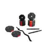 Tan Spor 50 Kg Z BARLI (120 cm) Dambıl - Dumbell - Ağırlık - Halter SET Kırmızı Kapaklı