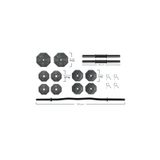 Tan Spor 50 Kg Z BARLI (120 cm) Dambıl Dumbell Ağırlık Halter Vücut Geliştirme Set Mavi Kapaklı