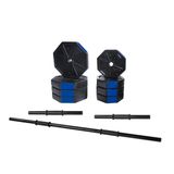 Tan Spor 60 Kg (150 cm) DÜZ BARLI Dambıl - Ağırlık - Halter - Fitness Seti Mavi kapaklı