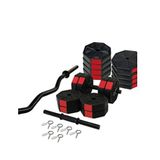 Tan Spor 60 Kg Z BARLI Dambıl - Ağırlık - Halter - Vücut Geliştirme Seti KIRMIZI Kapaklı