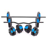 Tan Spor 70 Kg DÜZ BAR (150 cm + Z BAR ( 120 cm ) Dambıl Ağırlık Halter FULL SET Mavi Kapaklı