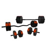 Tan Spor 90 Kg DÜZ BAR (150 cm) + Z BAR (120 cm) Dambıl Halter FULL SET KIRMIZI Kapaklı