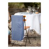 Tan Yün Koltuk Şalı Denim 125x180