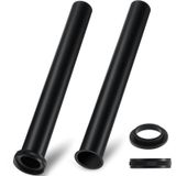 Tandefio 2 Adet Flanşlı Lavabo Kuyruk Parçası 1-1/4 "OD x 12" Pirinç Uzatma Borusu Tuzak Giriş Atık Lavabo Borusu Tahliye Bağlantıları, Siyah