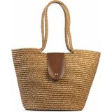 Tandi Bags Penzi Kapaklı Handmade Hasır Tote Çanta Vizon