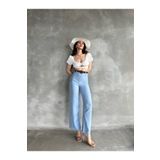 TANE TASARIM Beli kemerli keten pantolon