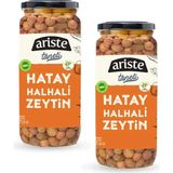 taneli Ariste 2'li Hatay Halhali Yeşil Zeytin 600 gr (300 gr x 2)