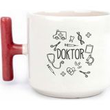 Tanem Doktor Tasarımlı Baskılı T Kupa Bardak - Beyaz