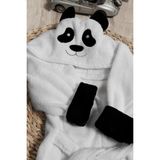 Tanem Home %100 Pamuk Panda Desen Nakışlı Çocuk Bornozu Kız / Erkek - 4 - 5 Yaş - Beyaz