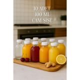 Tanemce 10 Adet 100 Ml Beyaz Kapaklı Düğün, Kına, Nişan, Kolonya, Hediyelik Şişesi Kapaklı 100 Cc Cam Şişe