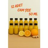 Tanemce 12 Adet Şeffaf Cam Shot Şişesi Siyah Plastik Kapaklı Hediyelik Koku Süs Çok Amaçlı Şişe 50ml