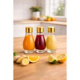Tanemce 3 Adet 50cc Cam Sızdırmaz Aynalı Gold Metal Kapaklı Hediyelik Koku Süs Parfüm Çok Amaçlı Şişe 50ml