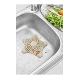Tanemce 3 Adet Bej Deniz Yıldızı Lavabo Süzgeci, Lavabo Tıkacı, Silikon Süzgeç