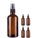 Tanemce 4 Adet 100 ml Amber Kapaklı Siyah Sprey 100 Cc Fısfıs Kolonya Dezenfektan Kahverengi Cam Şişe