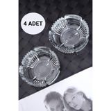 Tanemce 4 Adet Cam Kristal Lüks Küllük - Kül Tablası - Yuvarlak Kül Tabağı
