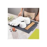Tanemce Büyük Boy Silikon Su Toplamaz Bulaşık Kurutma Matı Bulaşıklık - Bulaşık Altlığı 44 X 33 Cm, Antrasit