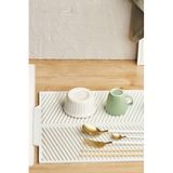 Tanemce Büyük Boy Silikon Su Toplamaz Bulaşık Kurutma Matı Bulaşıklık - Bulaşık Altlığı 44 X 33 Cm, Krem