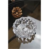 Tanemce Dazzling Yuvarlak Cam Kristal Lüks Küllük - Kül Tablası - Yuvarlak Kül Tabağı 11 Cm