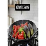 Tanemce Közmatik Emaye 32 Cm Patlıcan Biber, Mısır, Közleme tavası, Kestanematik, Ocak Üstü Mangal