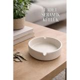 Tanemce Mat Seramik Kül Tablası Sade Yuvarlak Kül Tabağı Küllük 10 cm