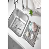 Tanemce Yeni Nesil Dikdörtgen Silikon Lavabo Buzluk Matı 33x28 cm Antrasit Siyah Renk Lavabo Matı