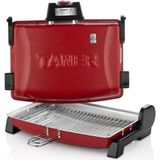 Taner Çift Telli Büyük Boy Elektrikli Izgara Mangal Barbekü Kırmızı 34 x 25 Pişirme Alanı