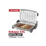 Taner Kebapçı Xxl Battal Boy Çift Telli Elektrikli Et ve Balık Izgarası 44X27CM 1450WATT - Gri