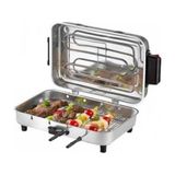 Taner Mega Boy Elektrikli Izgara Barbekü Mangal Gri Renk 1200 Watt Et ve Balık Pişirme İçin İdeal