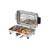 Taner Orta Boy Elektrikli Izgara Mangal Barbekü 37*23 cm - 1000 W - Gri