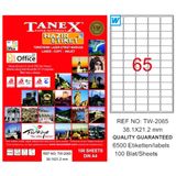 Tanex 100 Yaprak 38.1x21.2 Laser Copy Inkjet Lazer Etiket