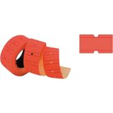 tanex (12 * 21 mm) çizgili flo kırmızı etiketi (ruloda 800 etiket) - 12x21 mm - Manuel Etiket Makinesi Etiketi