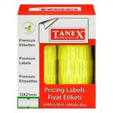 Tanex 12x21 Motex 6'lı Paket Florasan Sarı Çizgili Etiket