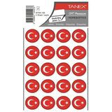 Tanex Bayrak Sticker Yuvarlak 25X25mm 2Li Byrk-106 Paketli - 3 Adet