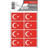 Tanex BYRK-102 Türk Bayrağı 52X34MM 16 Lı Paket - 1 Çift