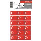 Tanex BYRK-103 32X22MM Türk Bayrağı Etiketi 2'li - Çok Renkli