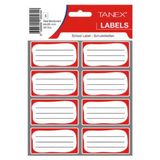 Tanex Kids Okul Etiketi Bordürlü Kırmızı 5Li - 3 Paket