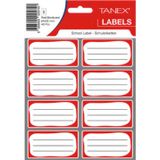 Tanex Kids Okul Etiketi Bordürlü Kırmızı 5li - 6 Paket