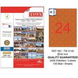 Tanex Lazer Etiket 0.40 Mm 100 Yaprak Yuvarlak Turuncu Lazer Yazıcı Etiketi
