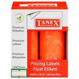 Tanex Motex Çizgili Kırmızı 12x21mm 24 Adet Fiyat Etiketi