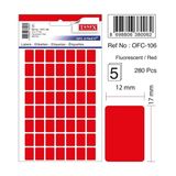 Tanex OFC-106 Flo Kırmızı 280 Adet Ofis Etiketi