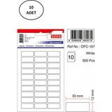 Tanex OFC-107 12x30 mm Turuncu 5 Adet Ofis Etiketi